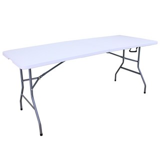 JS居家生活 六尺手提式對摺折疊桌 W180 x D70 x H73cm - 戶外露營野餐必備, 象牙白色