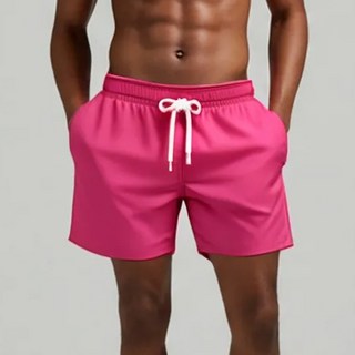 TERRYPAPA 남성 컬러핏 수영복 반바지 / 여름 비치웨어 필수템, 핑크