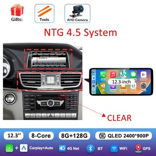 Carplay 자동차 라디오 멀티미디어 플레이어 메르세데스 E 클래스 W212 2009 - 2016 QLED 스크린 4G 안드로이드 14 액세서리 스테레오, NTG4.5 8G 128G CAM