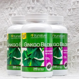 trunature 銀杏葉 120毫克 340顆 軟膠囊，促進血液循環，維持清晰思緒, 340個, 1顆