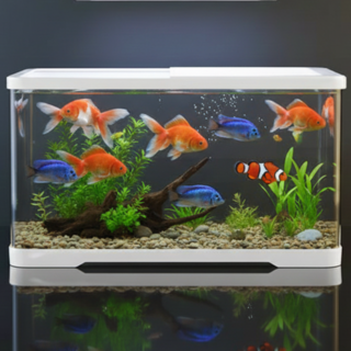 블링하우스 안깨지는 물고기 어항 직사각형, 1개, 화이트