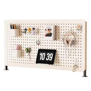 SPEEDBOX 다용도 철제 테이블 타공판 책상 수납 인테리어 높이 조절 선반 80*40cm, 크림 클립형-80*40cm, 1개