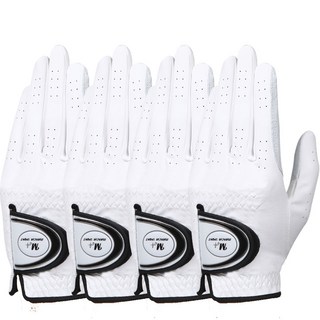 마르시아 남성용 반양피 골프장갑 왼손착용4장 21~26호, 화이트, 4개