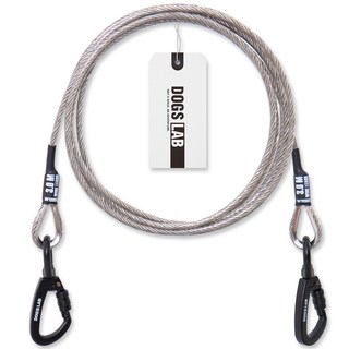 독스랩 강아지 와이어 리드줄 로프 중형견 대형견, 1개, 실버