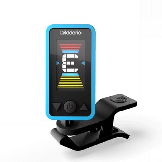 D'addario PW-CT-17 夾式調音器 精準調音 可調頻率 吉他/貝斯/提琴適用, 藍色, 1個