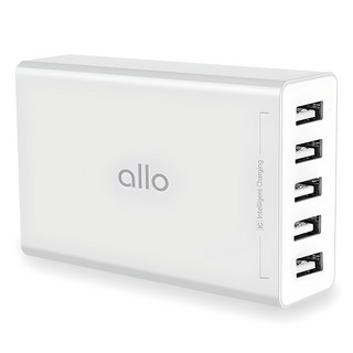 알로코리아 USB 5포트 2.4A 스마트 멀티 고속 충전기 UC401S, 화이트, 1개