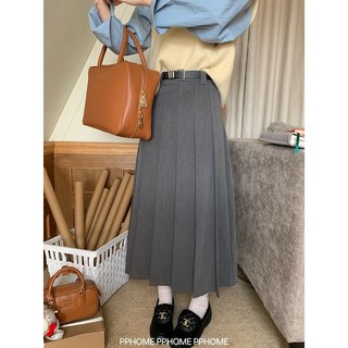 百褶長裙 Miu系西裝半身裙 垂感A字經典女裙