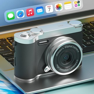 카메라 브이로그 듀얼 카메라 고화질 디지털카메라 (128G 용량확장 카드+어댑터+카드 리더기), 블랙