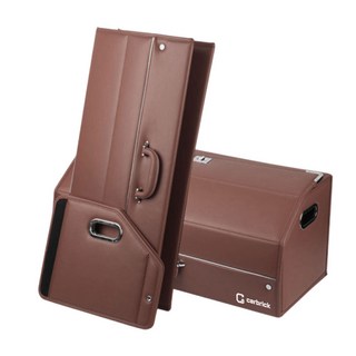 카브릭 자동차 트렁크정리함 차량용 가죽 트렁크수납함, 브라운