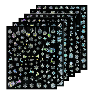 마이뷰티 겨울 눈꽃 오팔 네일 스티커 6장, 1개, 오로라