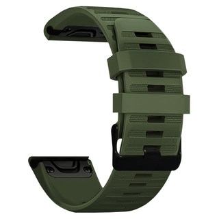 더조은셀러 퀵핏 실리콘 스트랩 시계줄 밴드 26mm 피닉스 프로 솔라 인스팅트 50mm 디센트 31mm 택틱스 델타 엔듀로 에픽스 가민 호환, 1개, 다크그린