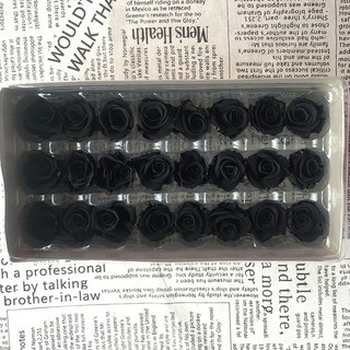 永生玫瑰花 單入 2 3公分/3 4公分/4 5公分 玫瑰花 乾燥花 DIY 玫瑰花頭 不凋花, 002，2~3公分黑色