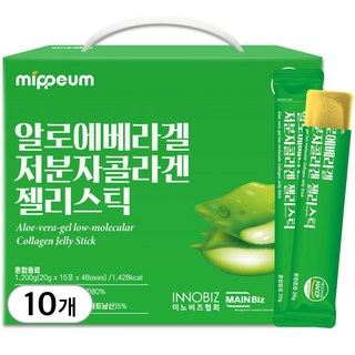 미쁨생활건강 알로에베라겔 저분자 콜라겐 젤리스틱, 10개, 1.2kg