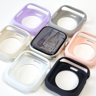 영스피플 애플워치 호환 캔디 젤리 케이스 3 6 7 8 9 se 2 실리콘 38 40 41 42 44 45 소프트 보호 커버, 앤틱화이트, 40mm