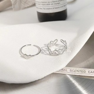 時尚愛心鍊節戒指組，銀色，2件組