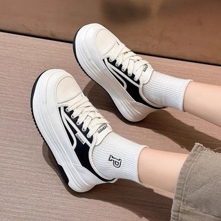 10.21 休閒平底鞋 時尚板鞋 女款2025春秋新款厚底增高小白鞋時尚百搭運動鞋