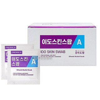 이도스킨스왑 A 100매입 소독솜 에탄올 알콜스왑, 5개