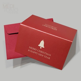 메리토리오 감각적인 미니 크리스마스카드, 레드모던펄2단 미니크리스마스카드, 5매세트