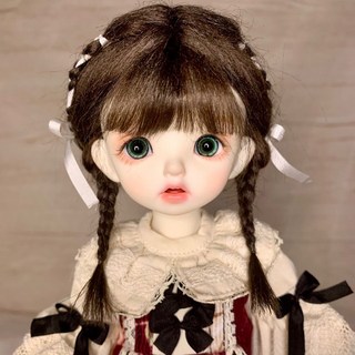 BJD 娃娃假髮 - 8分 6分 4分 OB11 娃用手改毛毛頭造型 (衹賣頭髮), 1個, 11 黑色,八分(14-14.5cm)