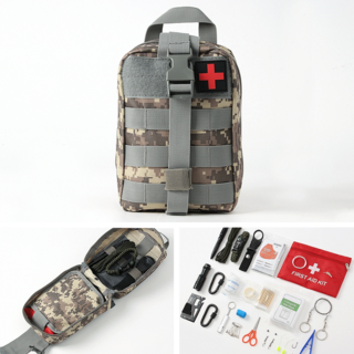 캠핑 위급 상황 대비 생존키트 전술볼펜 손전등 생존팔찌 멀티툴 구급 낚시 키트 밀리터리, 1개