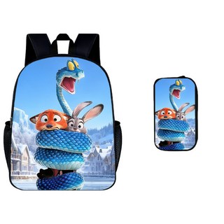 Zootopia 2 印花書包 瘋狂動物城2 小學生背包筆袋2件套, 28, 1個