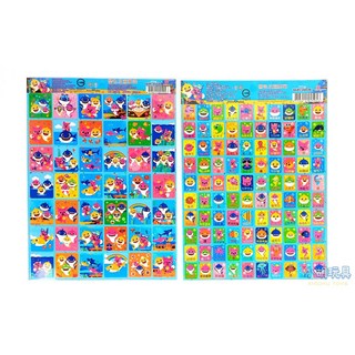 小胡玩具 正版授權 鯊魚寶寶貼紙 碰碰狐貼紙 獎勵貼紙 卡通貼紙 兒童文具, 1張-隨機