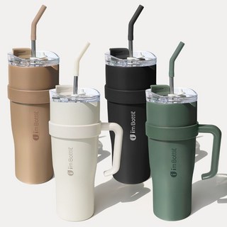 대용량 콜드컵 스텐 빨대 텀블러 1200ml 4컬러2026-HR11, 메가스 빨대텀블러_(탄)