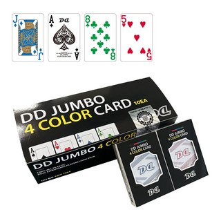 디디카드 점보 4컬러 홀덤카드 플레잉 포커 양면발포 엠보싱 텍사스, 10개, 레드+블랙