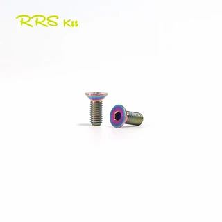 Rrskit 자전거 2pcs 티타늄 병 케이지 나사 M5x12mm 초경량 병 케이지 장착 볼트 도로 자전거 산악 자전거, 2개