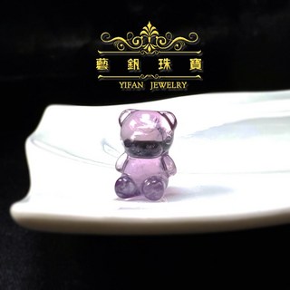 藝釩珠寶 紫水晶可愛小熊無孔水晶擺飾 婚禮小物/禮品