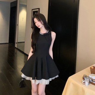 高級感生日聚會小禮服，顯瘦無袖背心連身裙, S