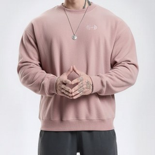 머슬핏 오버핏 /몸이 좋아 보이는 맨투맨/ 기모 폴리스 라운드넥 오버핏