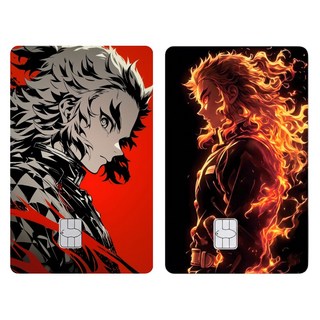 귀멸의칼날 카드스티커 카드커버 체크카드 신용카드 카드스킨 귀칼 카드커스텀, 1세트, 쿄주로(B)