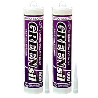 퀵마켓 다용도 그린씰 808 실리콘 (노즐 포함) 흑색, 2개