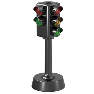 測速照相機紅綠燈積木組 含人偶 平交道燈 聲光語音 模擬道路交通號誌 兼容樂高積木, 1個, 黑色紅綠燈(無聲光語音款)滿200送人偶