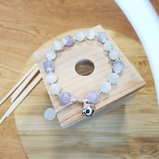 愛風格 貓眼石薰衣草鈴鐺水晶手鍊 天然水晶手鍊 紫水晶手鍊 手環
