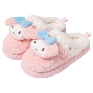 Nuanzhiyuan 산리오 논슬립 내마모성 실내 슬리퍼 12015, 핑크 + 블루, 1개