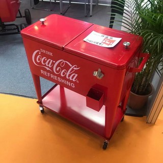 코카콜라 아이스박스 캠핑 보냉백 보냉 인테리어 버킷 아이스버킷 수납함 보온보냉, 1ml, 레드콜라 로고 소형 카트