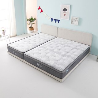 가이온 꽃잠 저상형 패밀리 가족침대, 오픈형_싱글+퀸_프레임만_크림연그레이