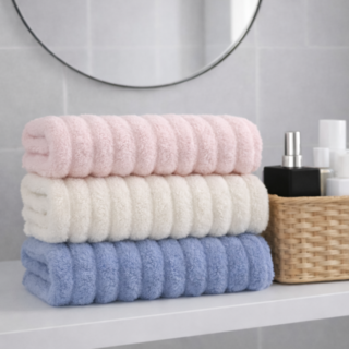 앤의선물 부드러운 극세사 세안 타올, 3개, 핑크+화이트+블루