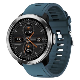 24시간 심박수 혈압 체온 ECG 적외선 산소 측정 스마트워치 IP68 등급 팔찌 선물, 블루, M18PLUS, 20mm