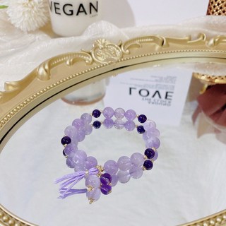 薰衣草晶、紫水晶手鍊，柔和、浪漫、夢幻，天然水晶