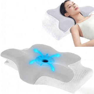 XIAO경추베개 메모리폼 목편한 옆으로자는 수면보조 전용 베개, 1개, 회색