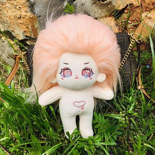 台灣熱賣20cm棉花娃娃娃衣毛絨玩具裸娃，可換衣服女孩子玩偶少女心炸毛公仔, （嚶嚶裸娃）（無骨架）0.1kg, 1個