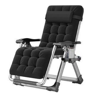 折疊躺椅 送泡棉墊送杯架送枕頭送收納袋 金屬扣方管加粗款 無段式摺疊躺椅 涼椅 休閒椅, 銀灰+珍珠棉, 1套