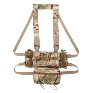 체스트리그 조끼 가방 전술 체스트 군용 조끼 서바이벌 멀티캠, E. 블랙CP, 1개