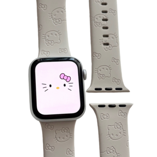 애플워치 키티 스포츠밴드 실리콘 스트랩, 1개, 베이지