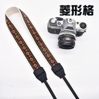 ENZI 民族風相機肩帶背帶 適用單反微單 舒適減壓 耐用材質 寬3.8cm 長150cm, 1個, 菱形格, 菱形格