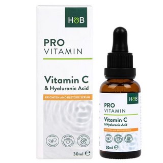 영국 홀랜드앤바렛 Holland & Barrett Vitamin C + Hyaluronic Acid Serum 비타민C + 히알루론산 세럼, 2개, 30ml