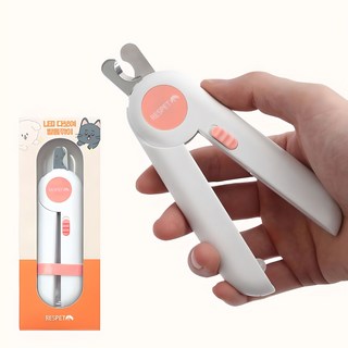 리스펫 반려동물 LED 다보여 발톱깎이 4.3 x 15 cm, 핑크, 1개